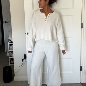 Sincerely Jules Cream Cropped Pants & Top Set